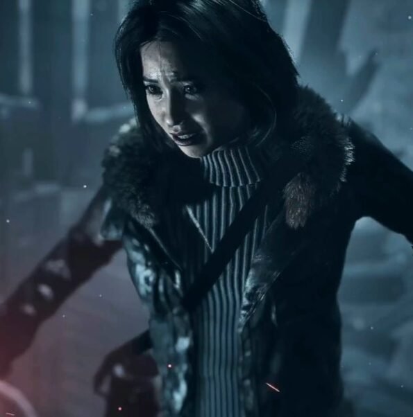 Video Game Until Dawn Emily Davis Black Leather Shearling Jacket