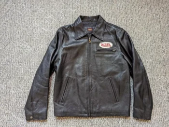 Vintage Von Dutch Motorcycle Black Leather Jacket 1