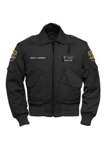 Leon-Resident-Evil-2-Remake-RPD-Black-Bomber-Jacket.webp