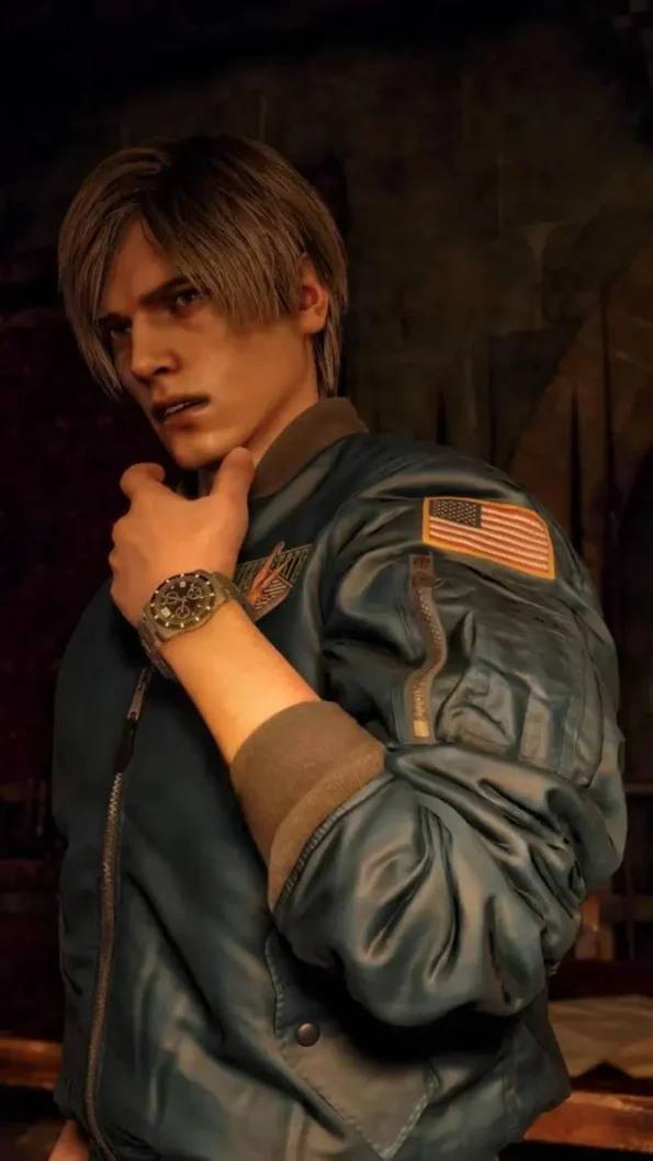 RE4 Remake Leon Blue Jacket Costume 5
