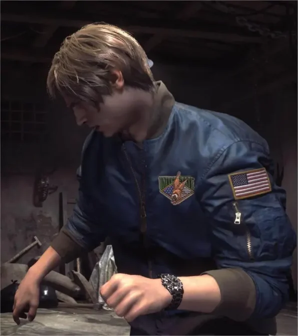 RE4 Remake Leon Blue Jacket Costume 6