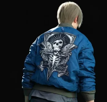 Resident Evil 4 Remake Leon Kennedy Blue Cosplay Jacket 3