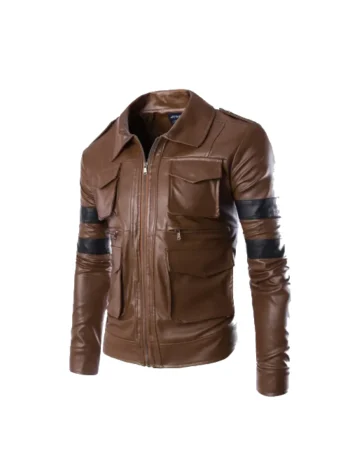 Resident-Evil-6-Leon-Kennedy-Brown-Leather-Jacket.webp