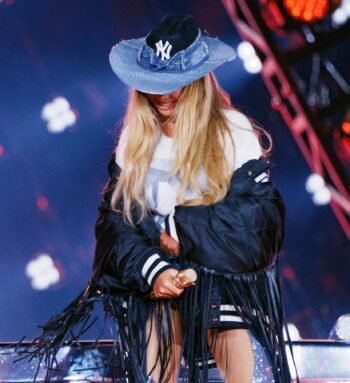 Beyonce New York Yankees Satin Black Jacket 1