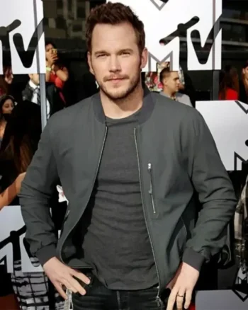 Chris Pratt Jurassic World Grey Bomber Jacket