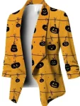 Halloween Yellow Pumpkin Blazer