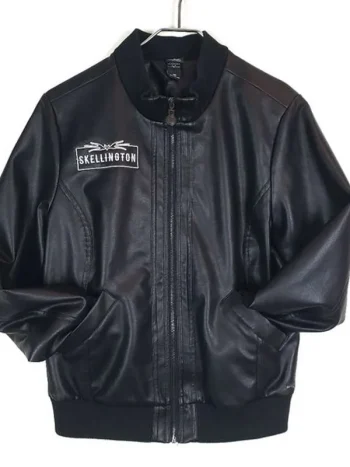 Jack Skellington Black Bomber Leather Jacket