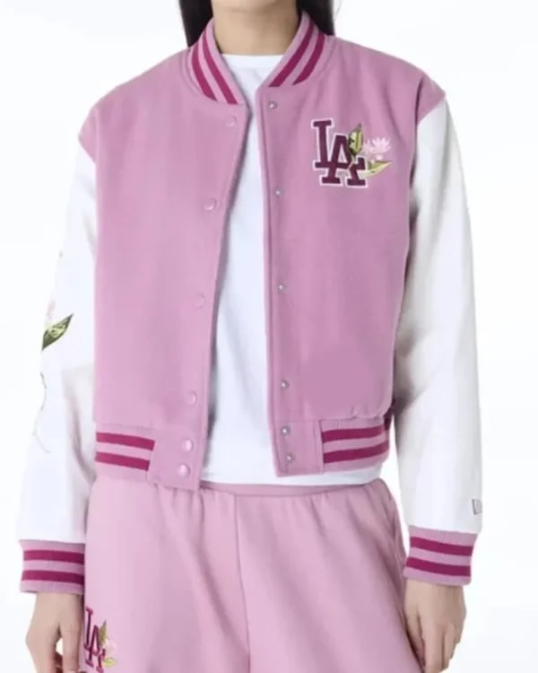 LA Dodgers Dark Pink Varsity Jacket LA Dodgers Dark Pink Varsity Jacket