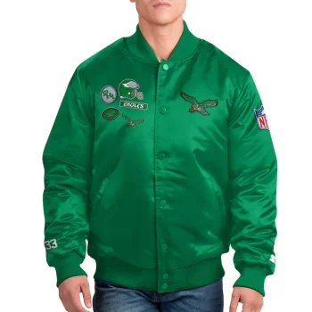 Philadelphia-Eagles-Exclusive-Kelly-Green-Varsity-Satin-Jacket.webp