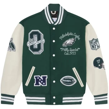 Philadelphia Eagles OVO Wool & Leather Varsity Jacket