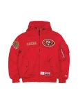 Alpha Industries L-2B San Francisco 49ers Hooded Bomber Red Jacket