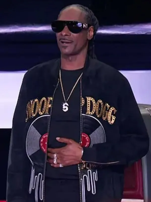 The Voice S28 Snoop Dogg Vinyl Record Disc Black Zipper Jacket 1 The Voice S28 Snoop Dogg Vinyl Record Disc Black Zipper Jacket 1