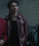 A-Very-Jonas-Christmas-Joe-Jonas-Burgundy-Leather-Jacket.webp