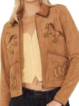 Courtney Steeves Brown Leather Jacket