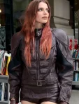 Julia-Fox-Padded-Brown-Leather-Jacket3-1.webp