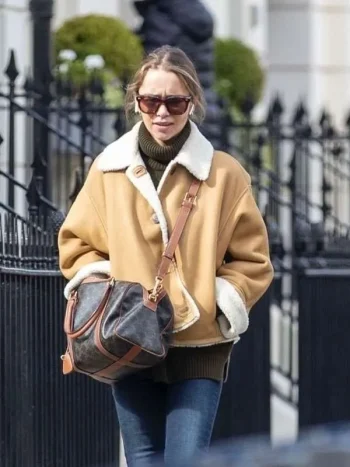 Emilia-Clarke-Shearling-Brown-Suede-Jacket.webp